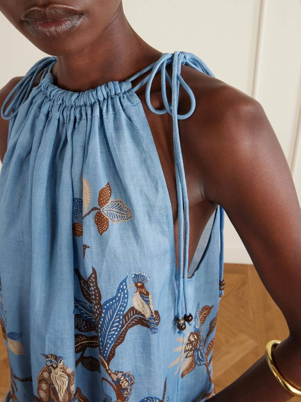 ALM Georgie Linen Drop Waist Mini Dress