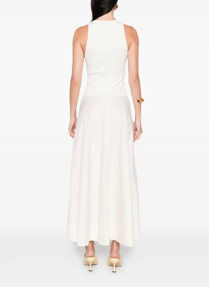 SA Knit Bodice Asymm Viscose-blend Midi Dress