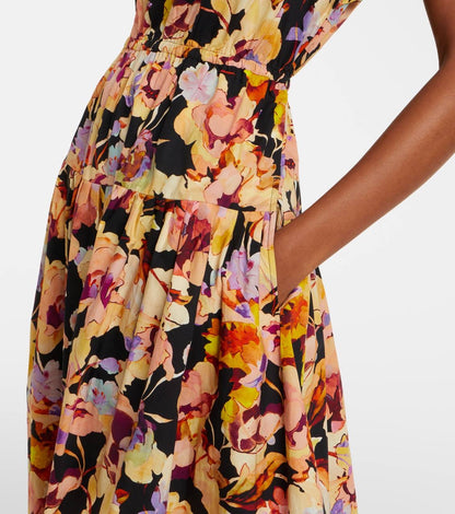 UJ Marin Puff Sleeve Cotton Midi Dress
