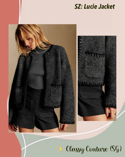 SZ Lucie Mohair-Wool blend Crochet trim Jacket