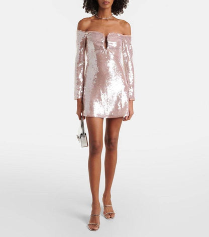 SP Sequined Off-Shoulder Minidress