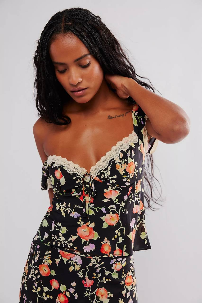 RX Rosella Lace Viscose Trim Top