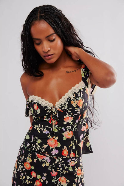 RX Rosella Lace Viscose Trim Top