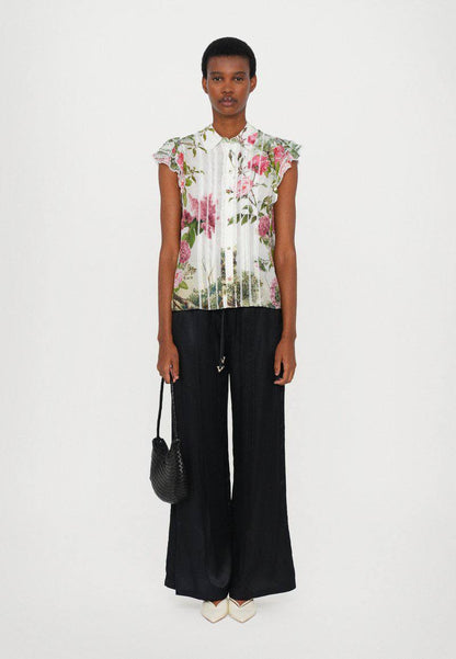 AO Minda Silk Flutter Sleeve Blouse Top