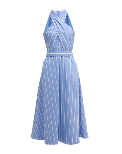 VB Baylee Cotton-Blend Poplin Midi Dress in Hydrangea blue