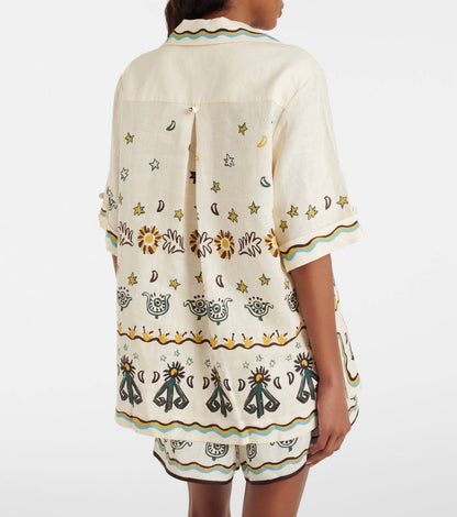 ALM Antionette Linen Shirt | Sun Shorts | Set
