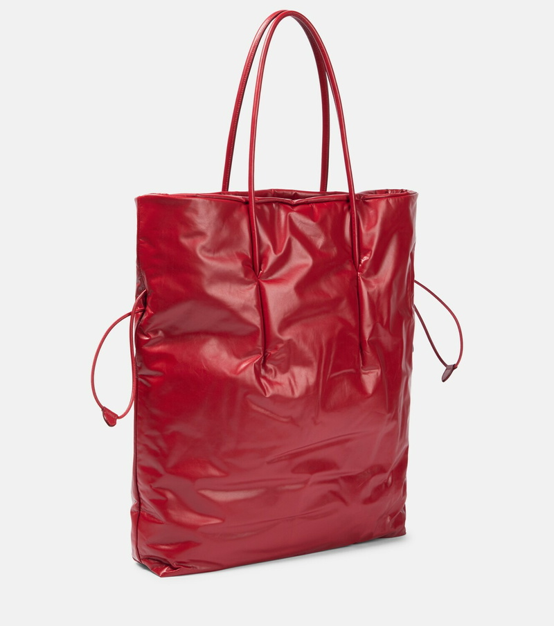 TR Polly Smooth Calfskin Leather Drawstring Tote Bag