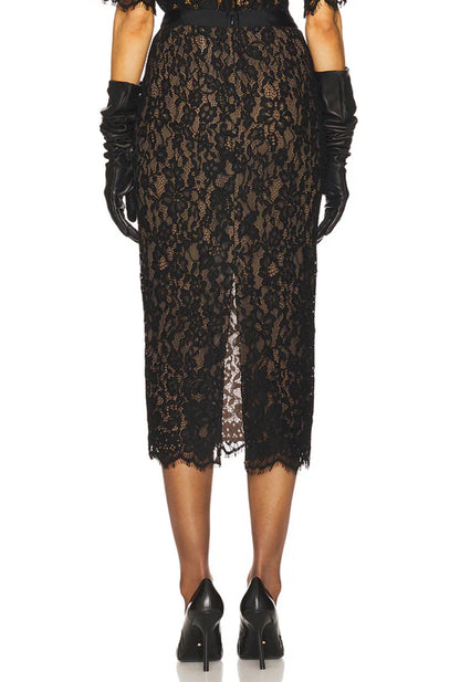 HS The Lace Black Camisole | Midi Skirt | Set