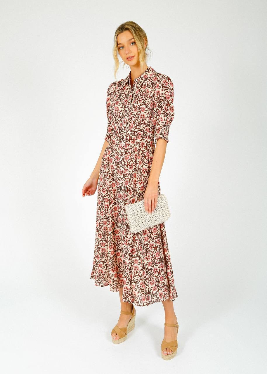 RX Bloom Viscose Midi Shirtdress