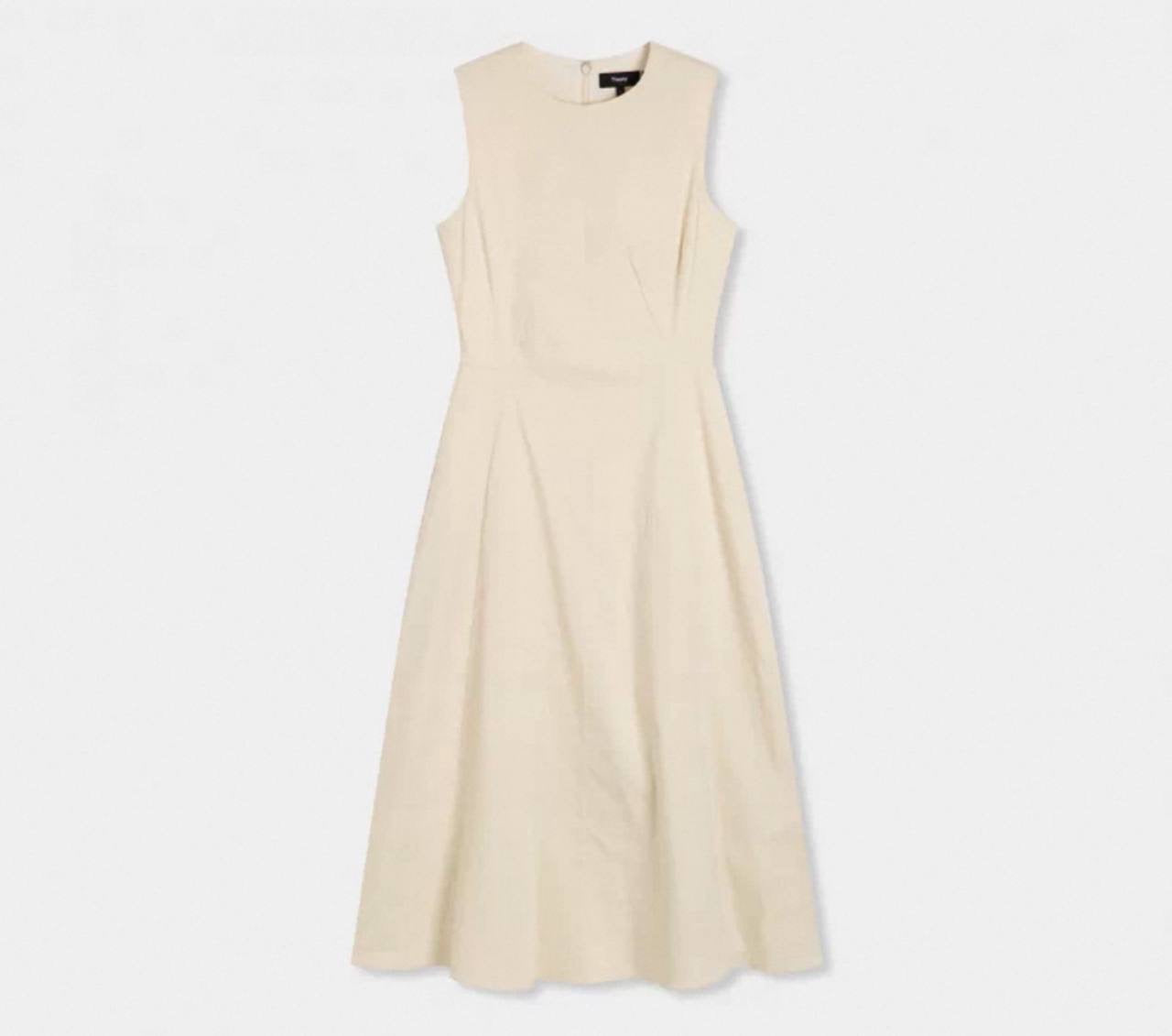 TH Good Linen Sleeveless Flared Midi Dress