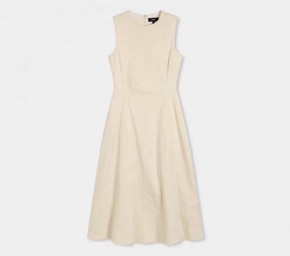 TH Good Linen Sleeveless Flared Midi Dress