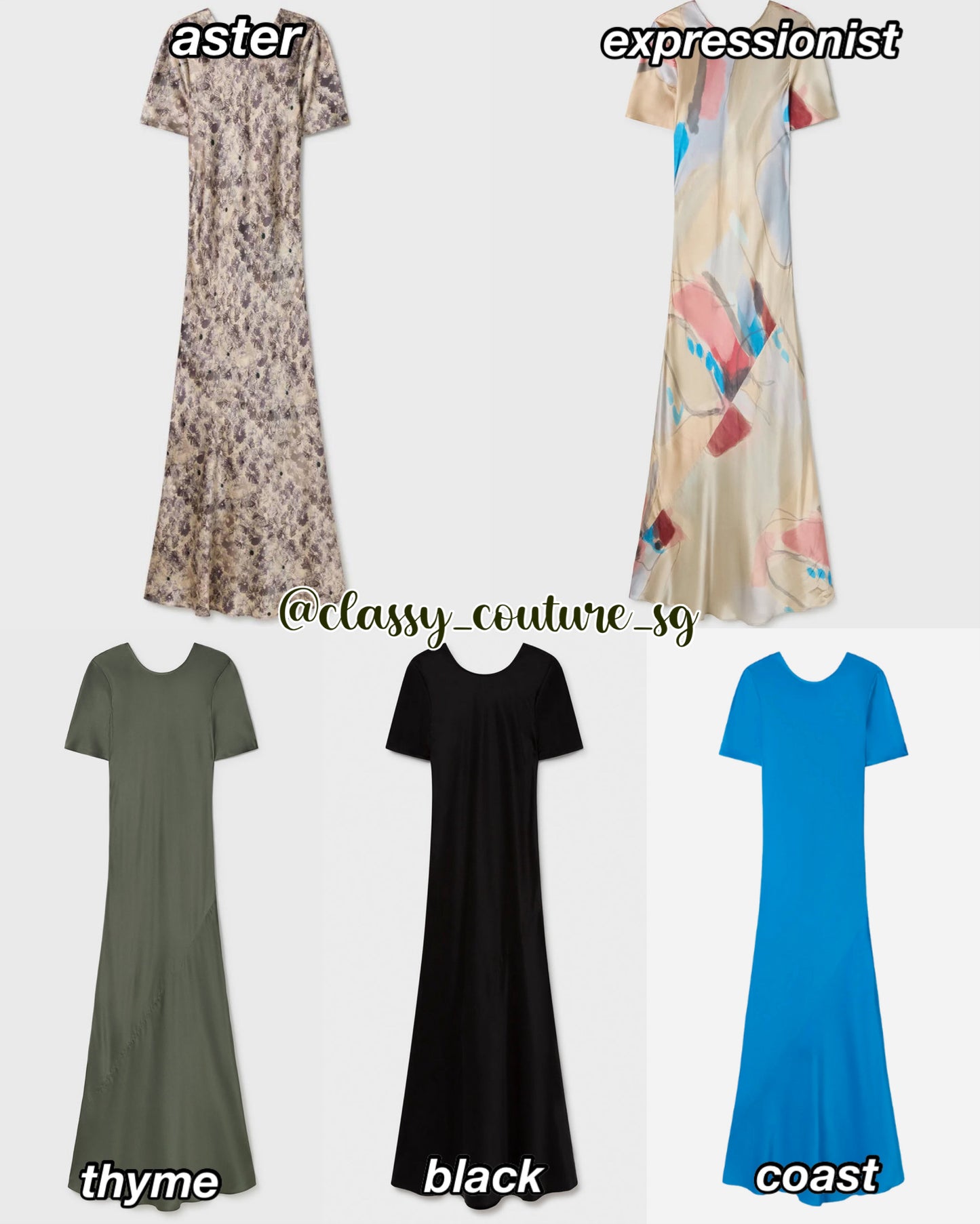 (PART 1/3) SL Short Sleeve Bias Dress Midi Maxi