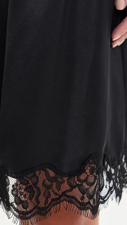 Clara Silk Lace-trim Bermuda Long Shorts