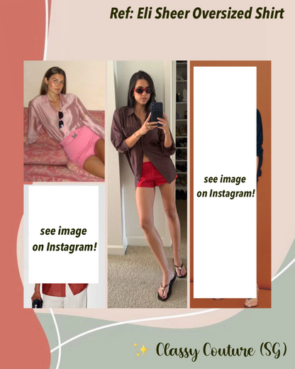 4 Colors! Ref Eli Sheer Oversized Shirt