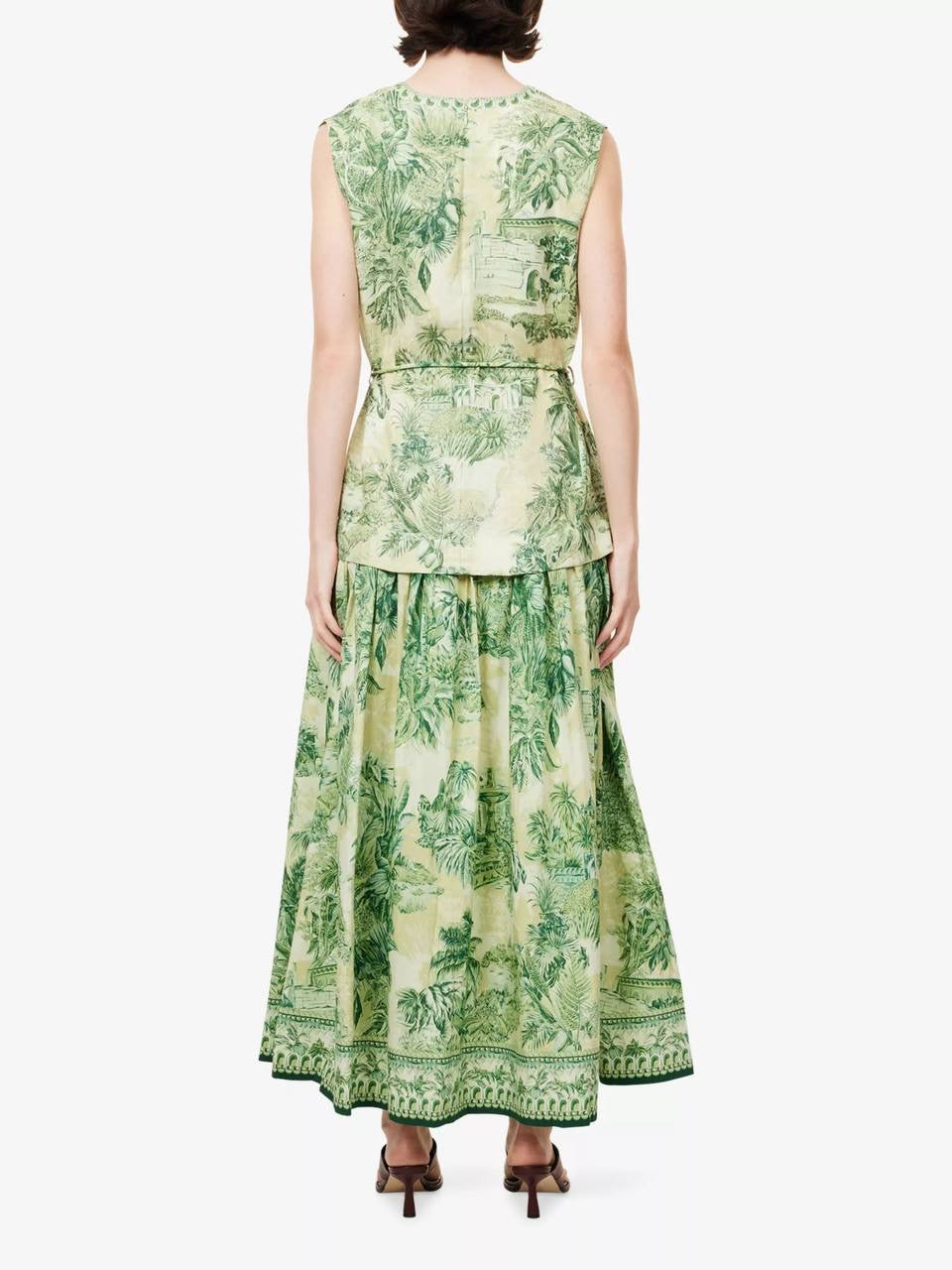 ALM Sara Cotton-Silk Sleeveless V-neck Midi Dress