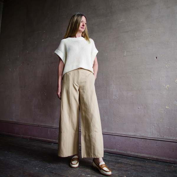 AA Malou Wide Leg Linen-Cotton Pants