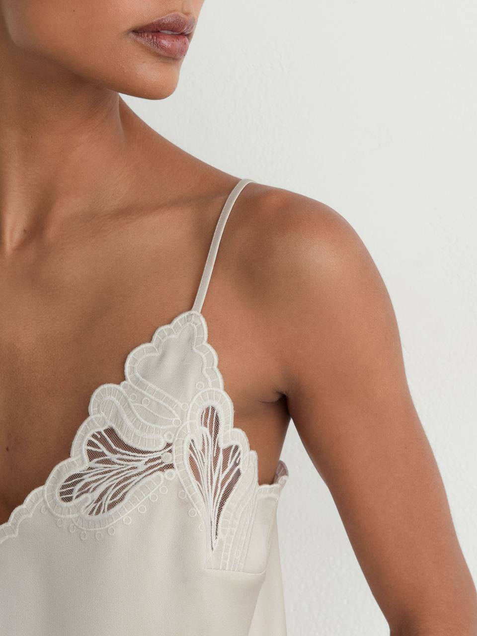 RS Joanie Satin Lace-Detail Cami Top