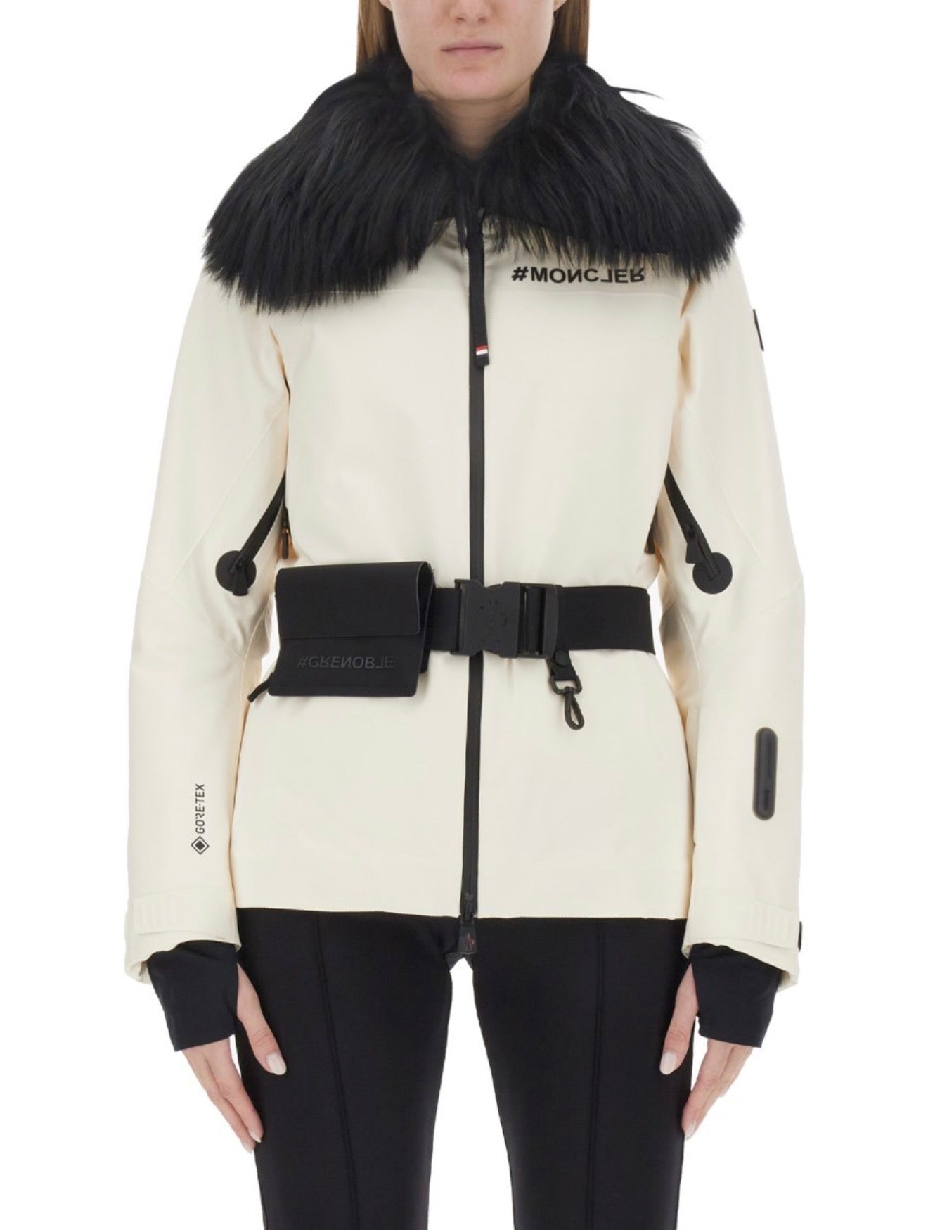 MC Grenoble Vizelle Tech Ski Down Jacket w/ Lamb Fur Trim | Belted Ski Trousers Pant | Set