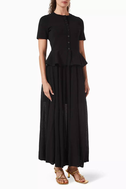 SD Knitted Peplum Viscose-blend Midi Maxi Dress