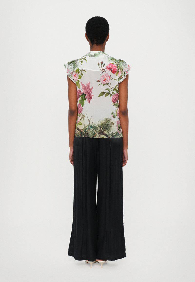 AO Minda Silk Flutter Sleeve Blouse Top