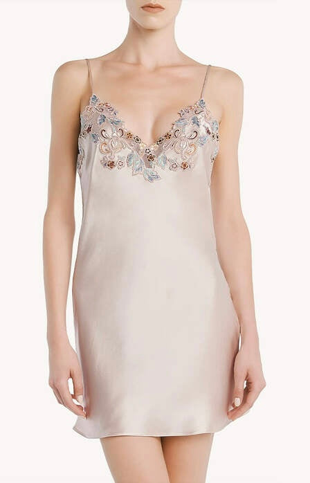 LP Silk Slip Lounge Mini Dress with Frastaglio Lace