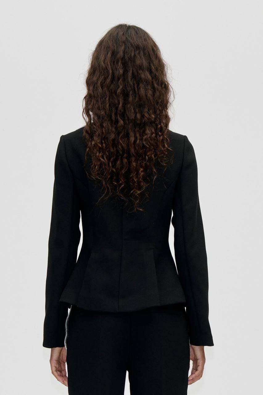 SG Boat Neckline Tailored Jacket | Long Vest Mini Dress | Mid-rise Ankle Pants | Set