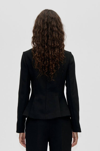 SG Boat Neckline Tailored Jacket | Long Vest Mini Dress | Mid-rise Ankle Pants | Set