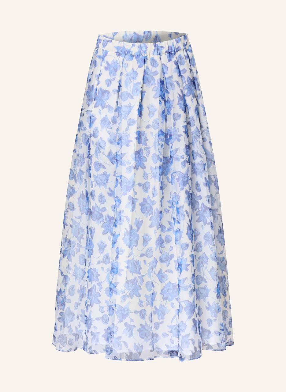 MM Cornflower Silk Midi Skirt