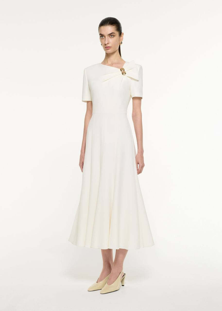 RM Bow Drape Light Cady Midi Dress
