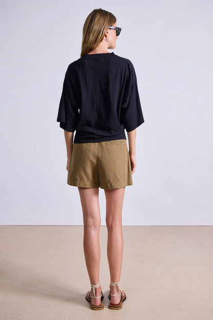 AA Bari Short Cotton-Linen High-Waist Shorts