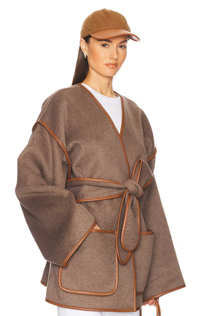 HS Wool-Blend Blanket Short Coat