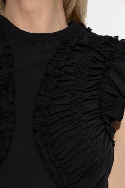 UJ Shiva Sleeveless Ruffled Cotton Midi Dress