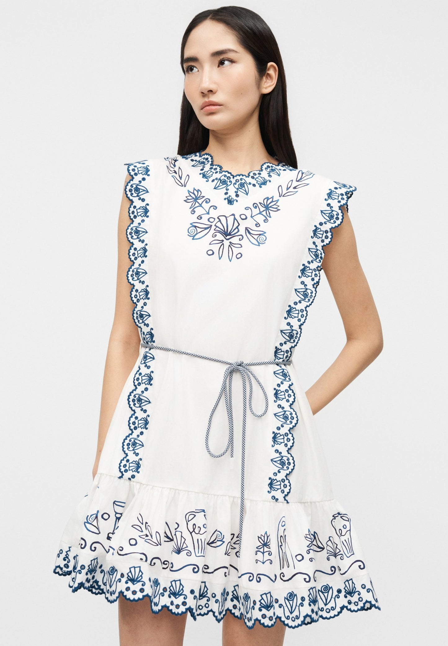 ALM Leela Embroidered Cotton Mini Dress