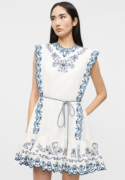 ALM Leela Embroidered Cotton Mini Dress