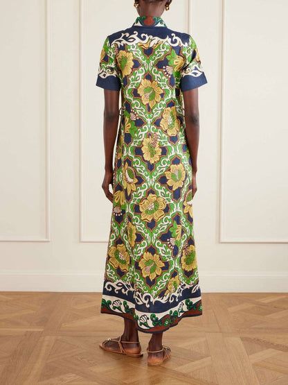ALM Liana Linen Midi Dress Shirtdress