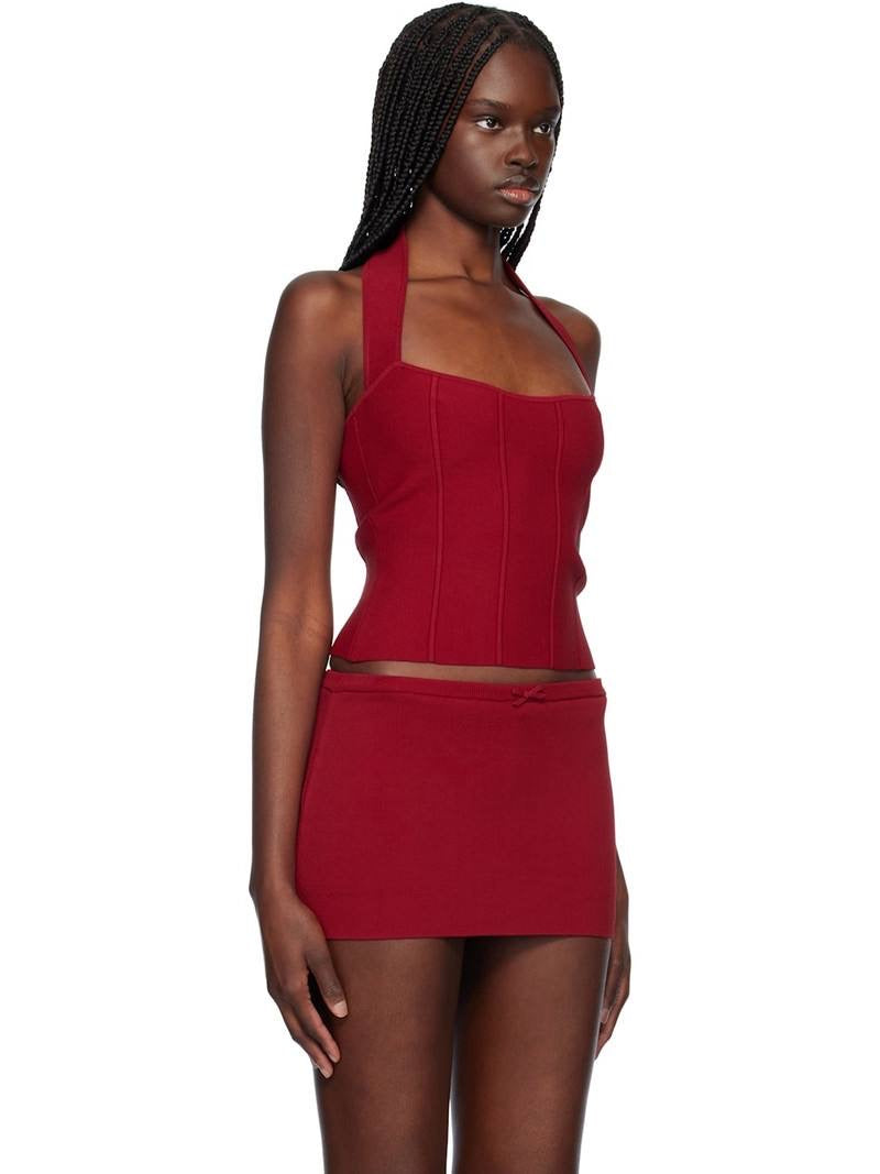 MP The Knit Halter Top | Mini Skort (Skirt w shorts) | Viscose-blend Set