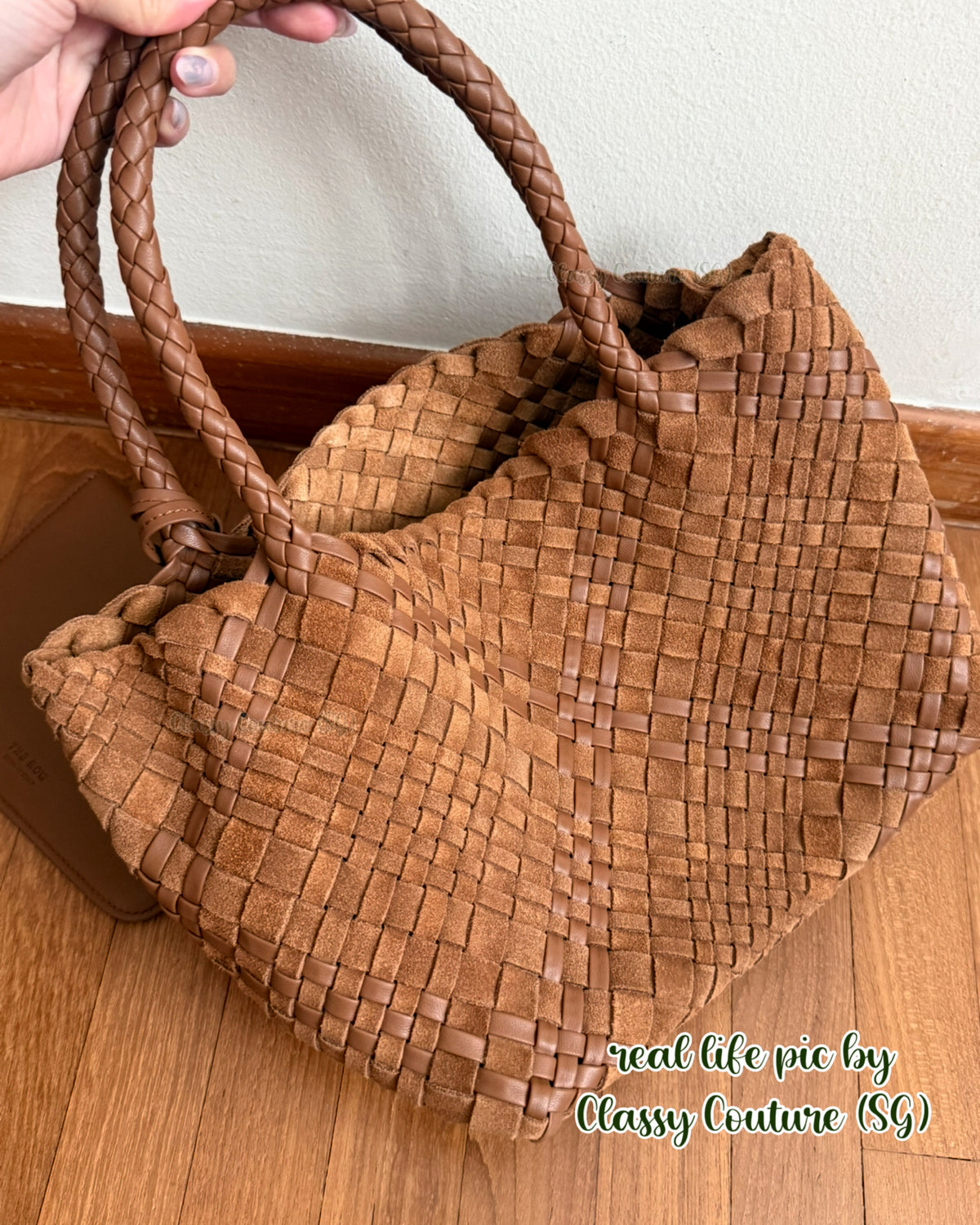 TR Ruth Small Woven Lambskin Leather & Calfskin Suede Tote Bag