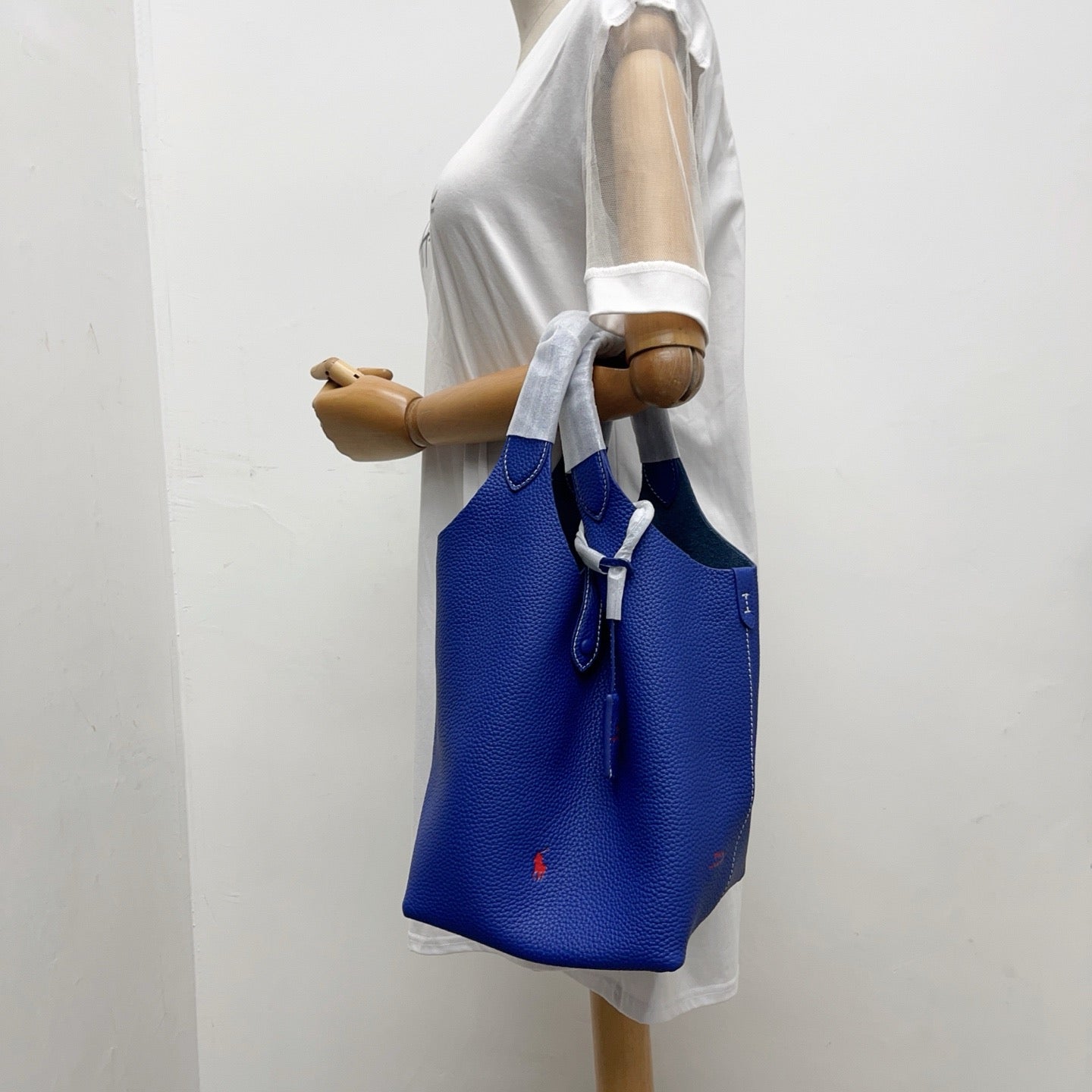 2 Sizes! RL Polo Play Leather Tote Bag in Small & Medium