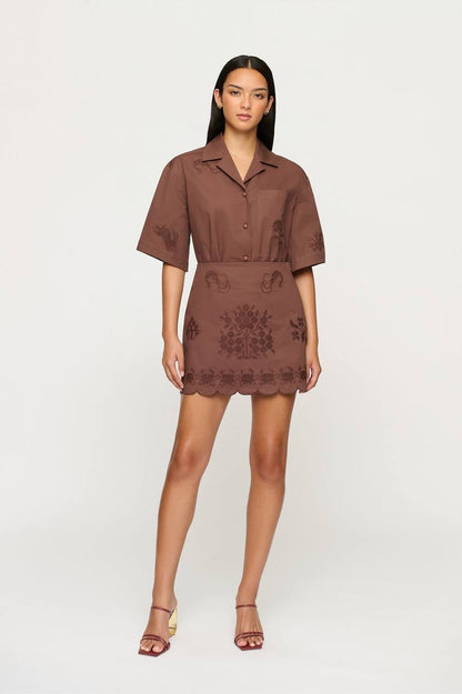 CLE Walter Embroidered Shirt | Darcy Mini Skirt | Cotton Set