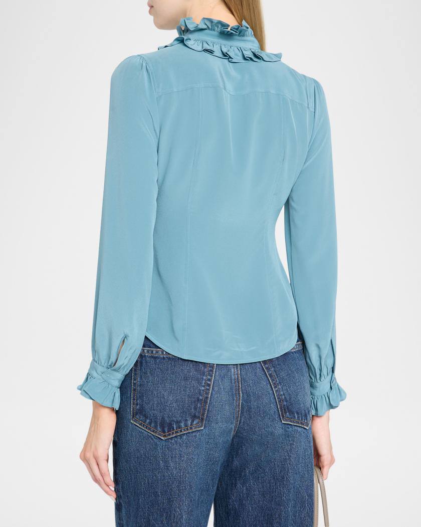 UJ Catroux Long Sleeve Silk Blouse - Image 15
