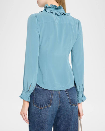 UJ Catroux Long Sleeve Silk Blouse - Image 15