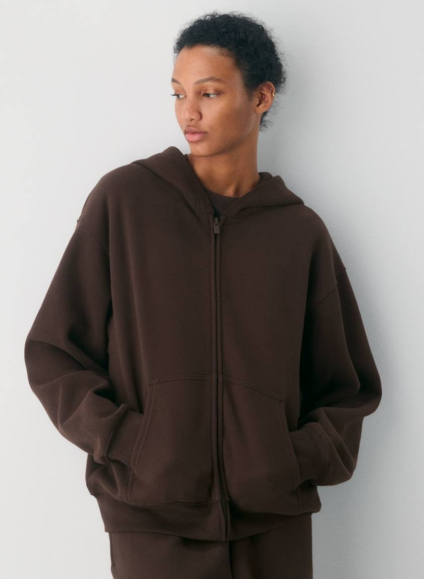 8 Colors! ARZ Cozy Sweatfleece Perfect Zip Cotton-blend Hoodie Jacket