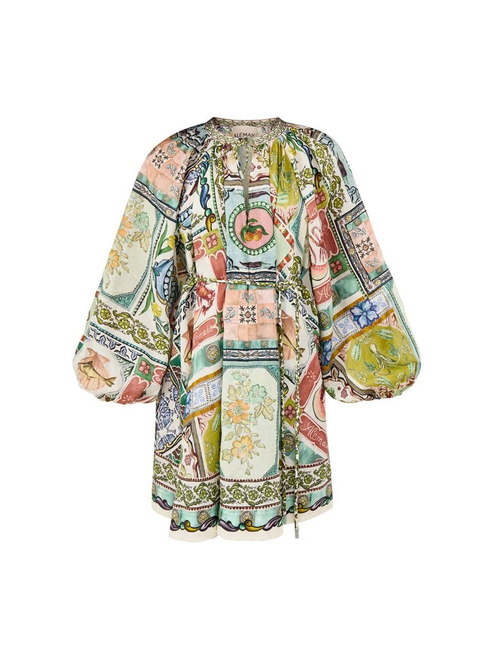 ALM Tommasina Ramie Tie Mini Dress Shirtdress