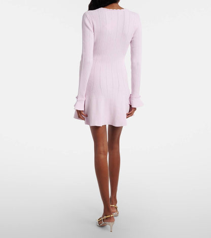 SP Pink Pearl Trim Knit Mini Dress