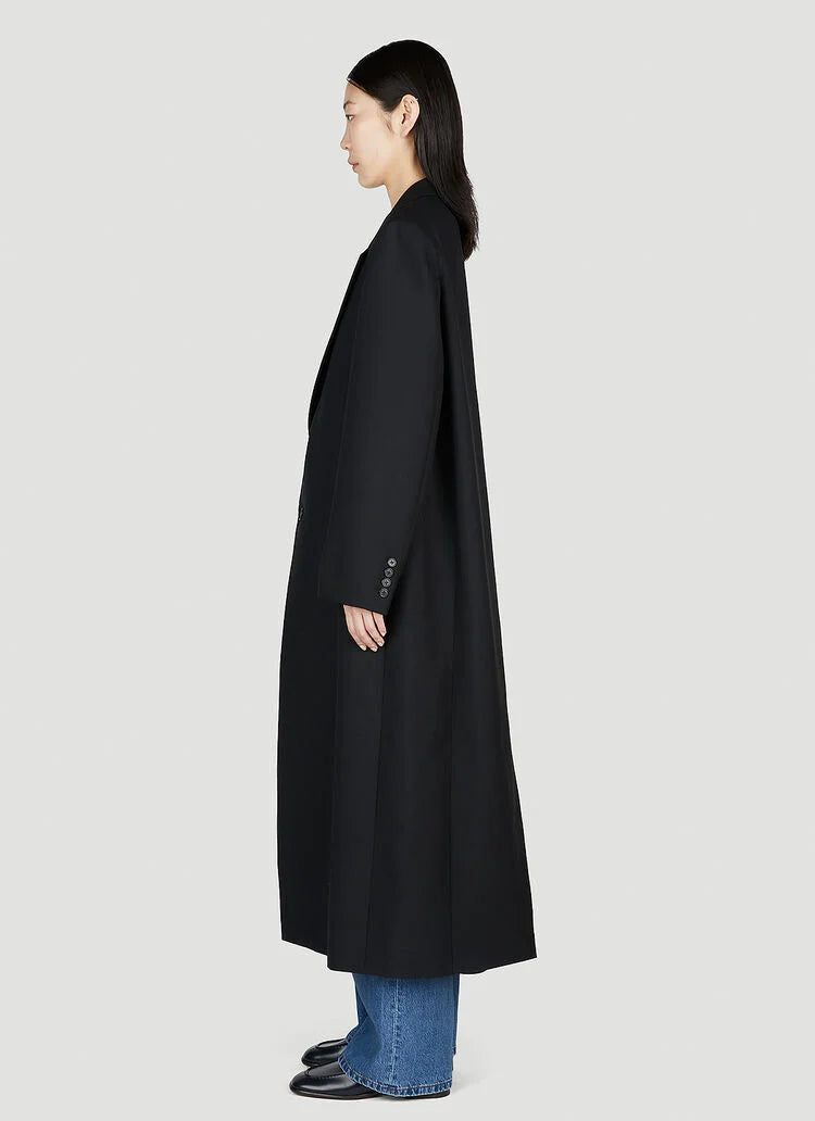 TR Cheval Oversized Wool-Mohair Coat in Black