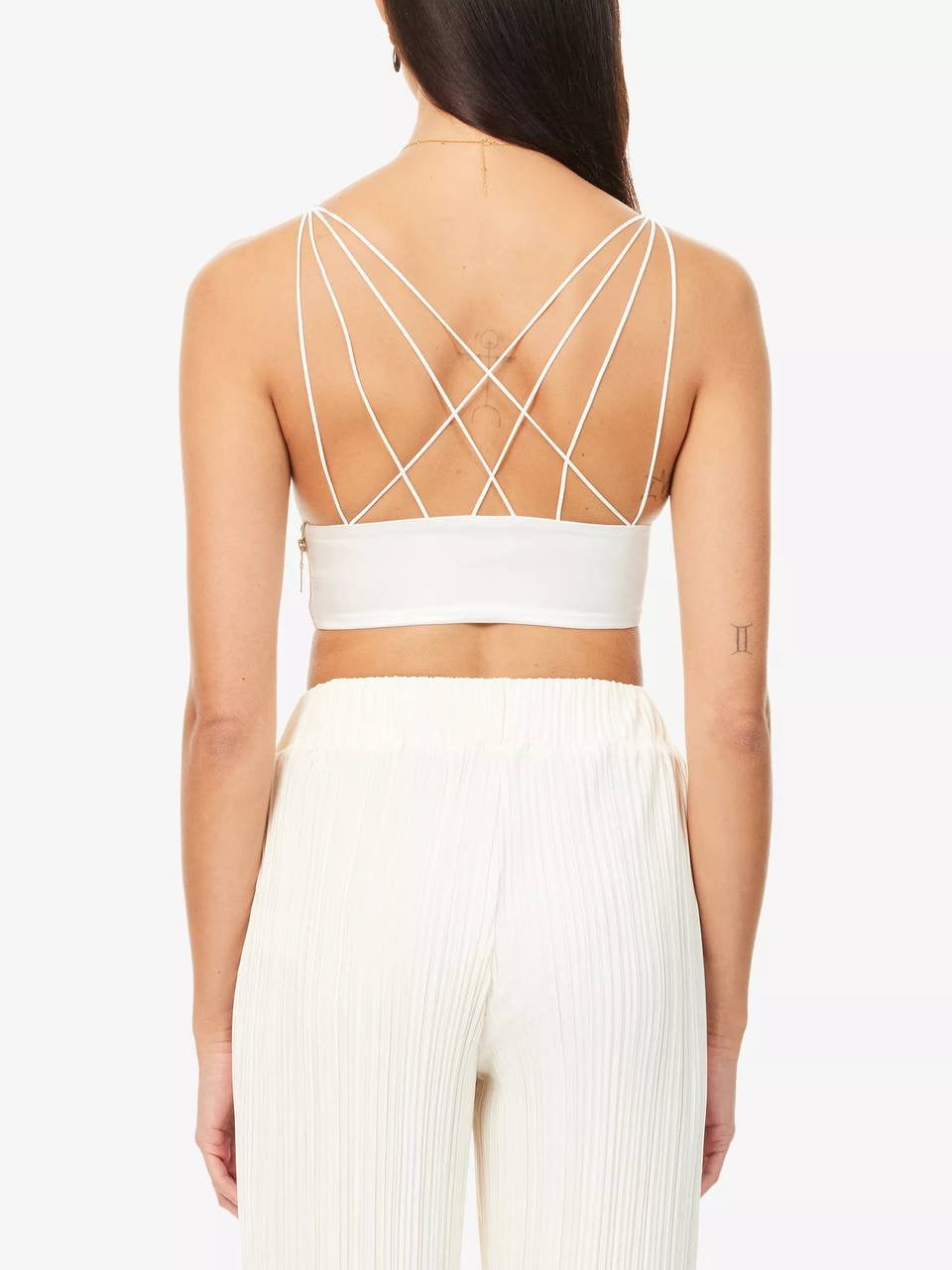 LV Cigale Plunge Triangle Silk-Blend Bralette Bra