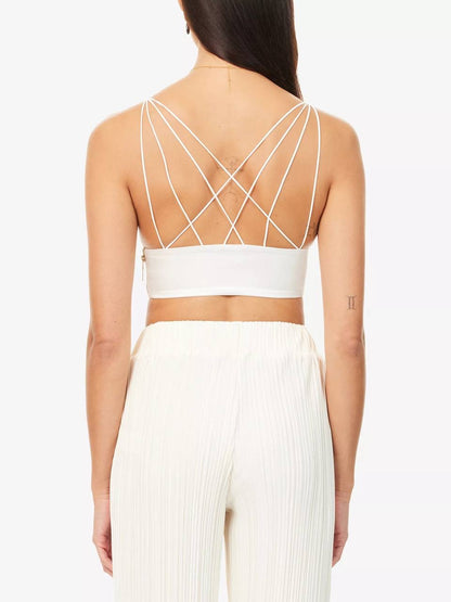LV Cigale Plunge Triangle Silk-Blend Bralette Bra