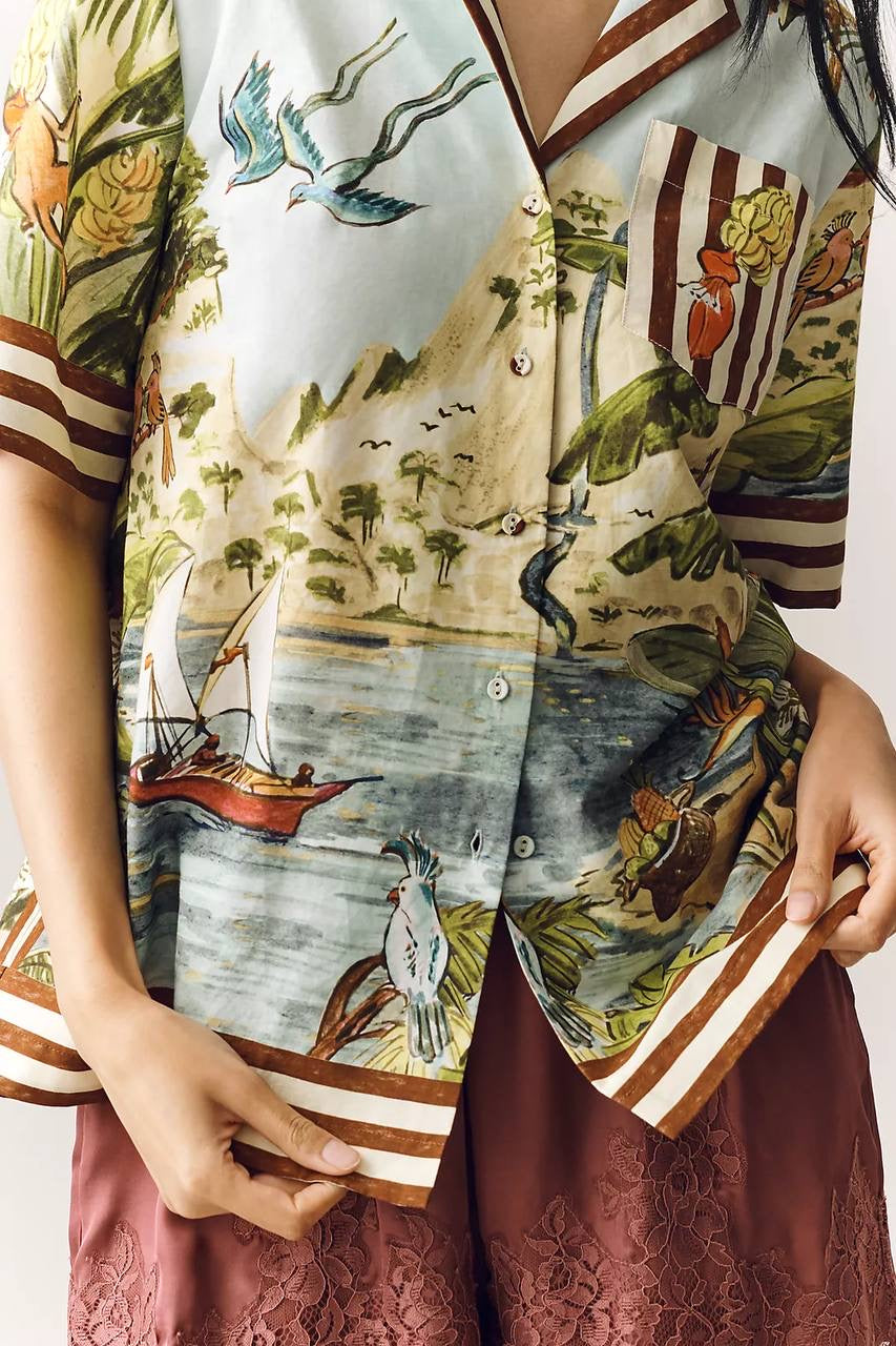 ALM Toucan Tango Buttondown Shirt | Shorts | Linen Set