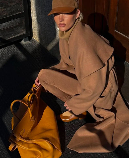 HS The Throw Wool Blend Long Coat