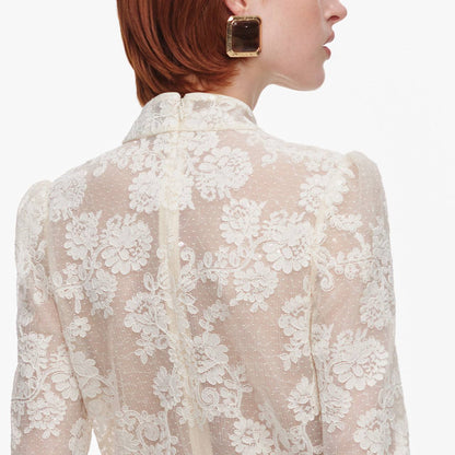 SP Cream Sequin Lace Top